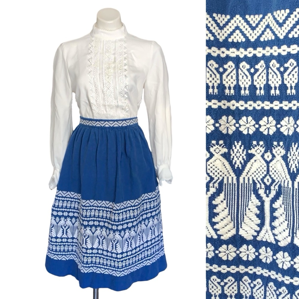 v i n t a g e :: Embroidered 50s Guatemala Folk Skirt Handwoven